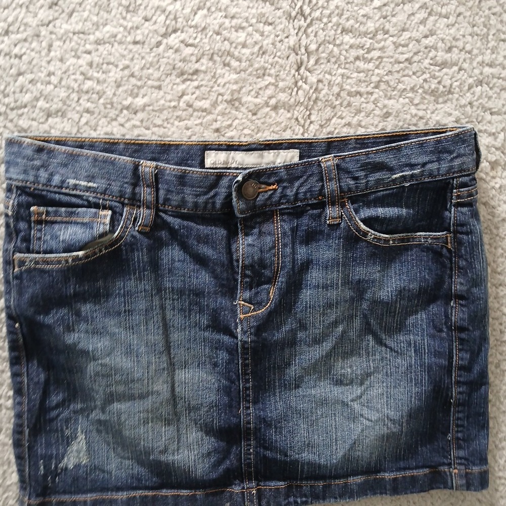 OLD NAVY Denim Jeans Mini Skirt Womens Size 6 Medium Wash Front & Back Pockets - Picture 8 of 13